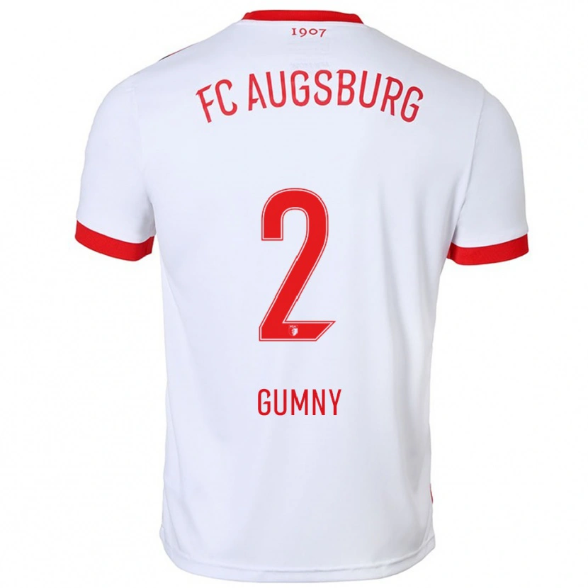 Danxen Mujer Camiseta Robert Gumny #2 Blanco Rojo 1ª Equipación 2025/26 La Camisa
