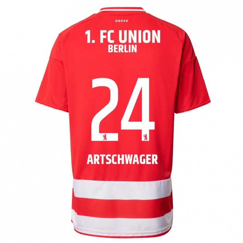 Danxen Mujer Camiseta Finn Artschwager #24 Rojo Blanco 1ª Equipación 2025/26 La Camisa