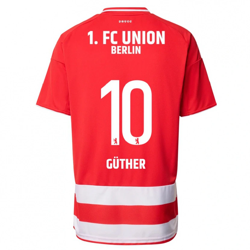 Danxen Mujer Camiseta Linus Güther #10 Rojo Blanco 1ª Equipación 2025/26 La Camisa