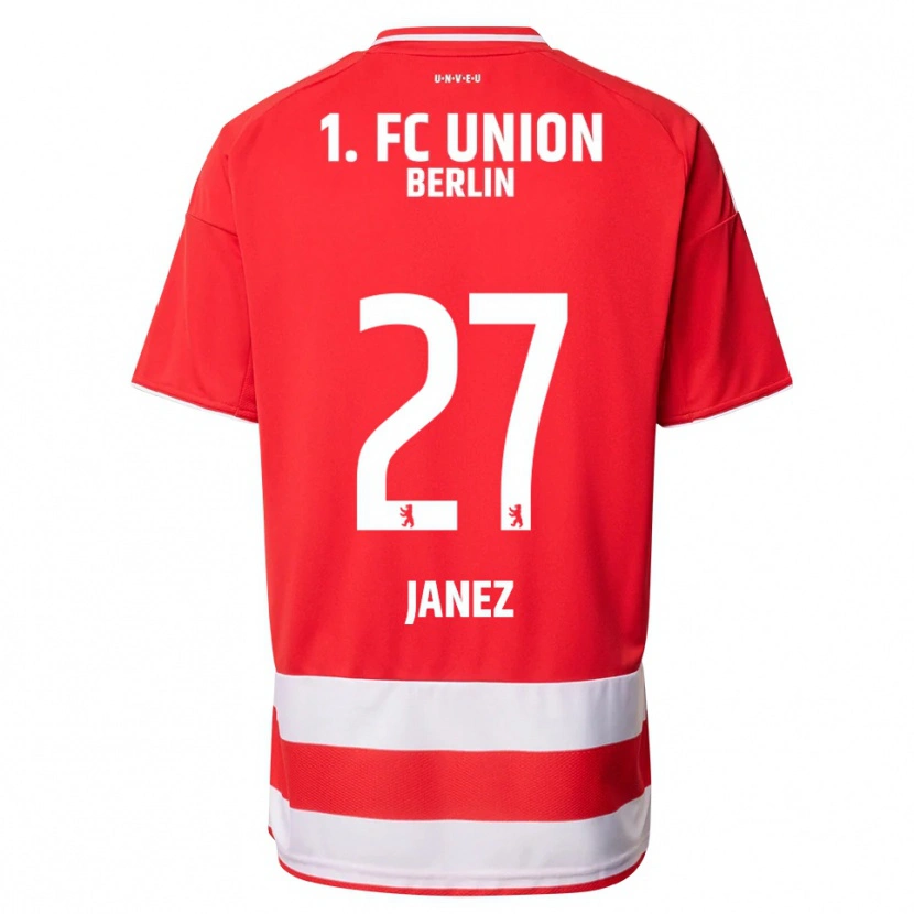 Danxen Mujer Camiseta Korina Janež #27 Rojo Blanco 1ª Equipación 2025/26 La Camisa