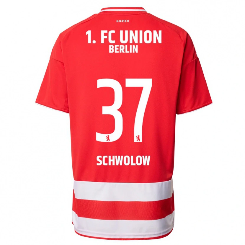 Danxen Mujer Camiseta Alexander Schwolow #37 Rojo Blanco 1ª Equipación 2025/26 La Camisa