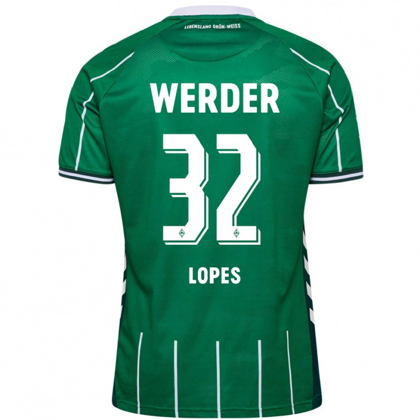 Danxen Mujer Camiseta Eugenio Lopes #32 Verde Blanco 1ª Equipación 2025/26 La Camisa