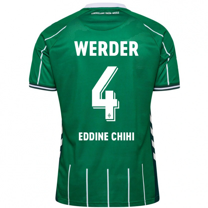 Danxen Mujer Camiseta Dhia Eddine Chihi #4 Verde Blanco 1ª Equipación 2025/26 La Camisa