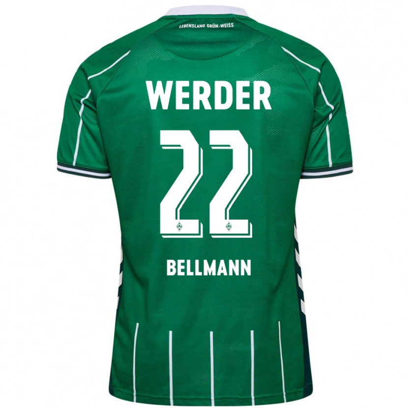 Danxen Mujer Camiseta Paul Bellmann #22 Verde Blanco 1ª Equipación 2025/26 La Camisa