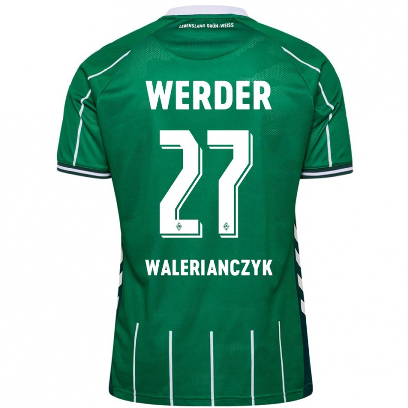 Danxen Mujer Camiseta Dennis Walerianczyk #27 Verde Blanco 1ª Equipación 2025/26 La Camisa