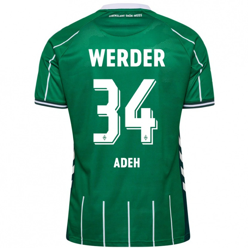 Danxen Mujer Camiseta Wesley Adeh #34 Verde Blanco 1ª Equipación 2025/26 La Camisa