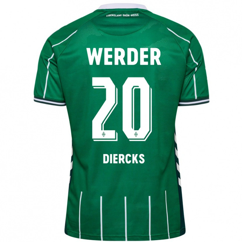 Danxen Mujer Camiseta Lewis Diercks #20 Verde Blanco 1ª Equipación 2025/26 La Camisa