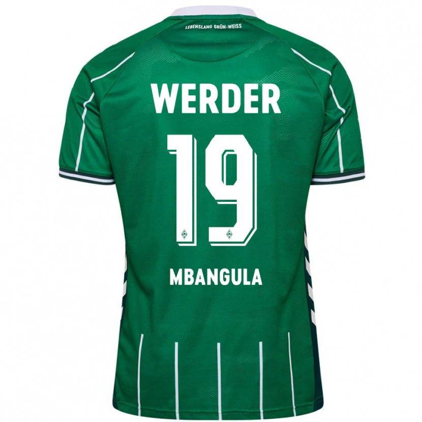 Danxen Mujer Camiseta Samuel Mbangula #19 Verde Blanco 1ª Equipación 2025/26 La Camisa