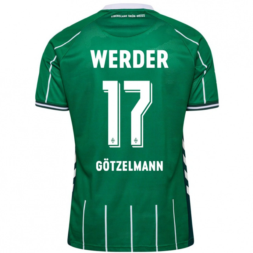 Danxen Mujer Camiseta Patrick Götzelmann #17 Verde Blanco 1ª Equipación 2025/26 La Camisa