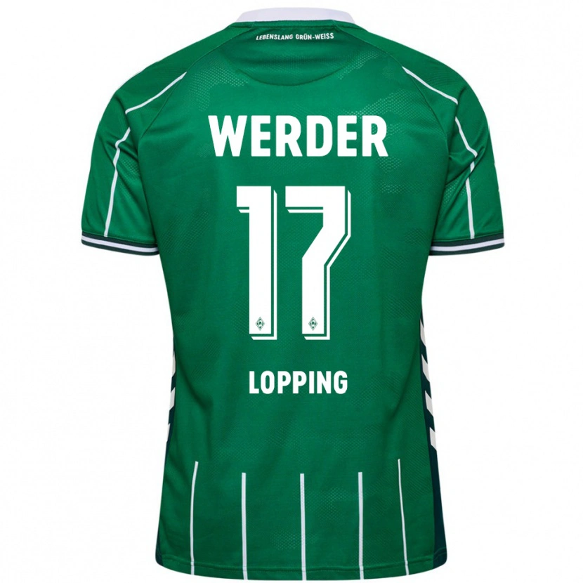 Danxen Mujer Camiseta Jakob Löpping #17 Verde Blanco 1ª Equipación 2025/26 La Camisa