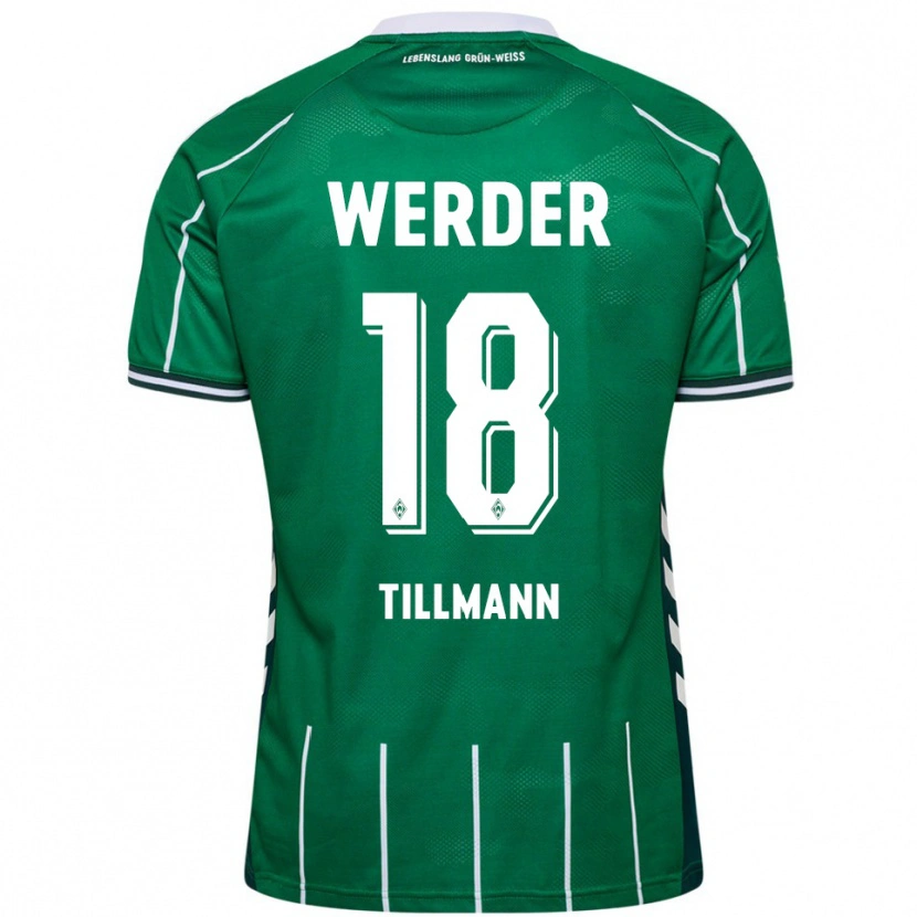Danxen Mujer Camiseta Felix Tillmann #18 Verde Blanco 1ª Equipación 2025/26 La Camisa