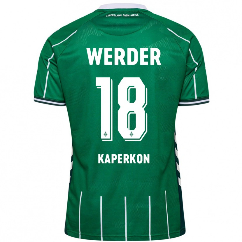 Danxen Mujer Camiseta Tom Kaperkon #18 Verde Blanco 1ª Equipación 2025/26 La Camisa