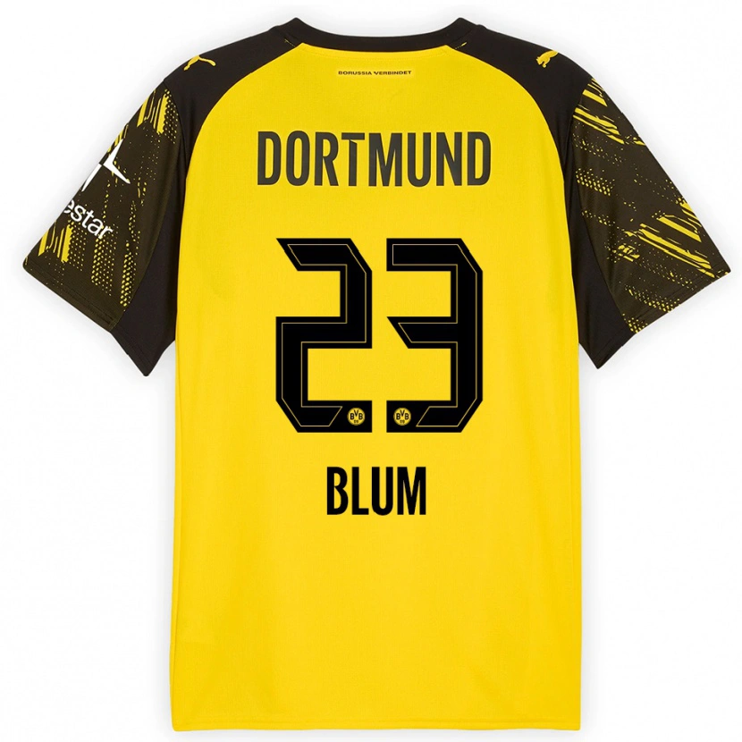 Danxen Mujer Camiseta Caroline Blum #23 Amarillo Negro 1ª Equipación 2025/26 La Camisa