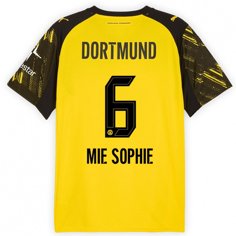 Danxen Mujer Camiseta Sando Mie Sophie #6 Amarillo Negro 1ª Equipación 2025/26 La Camisa