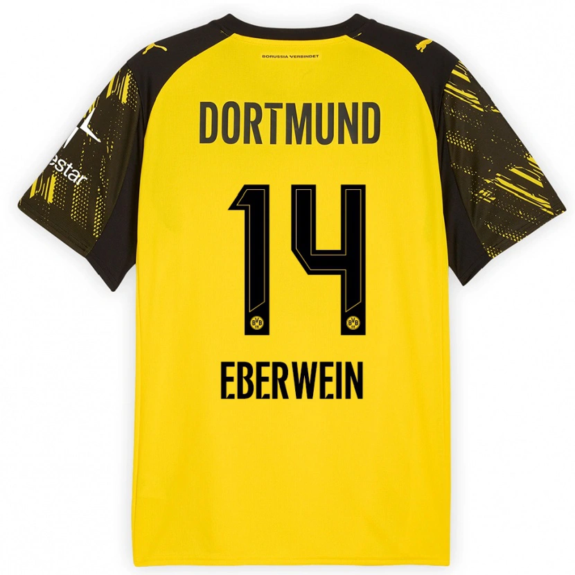 Danxen Mujer Camiseta Michael Eberwein #14 Amarillo Negro 1ª Equipación 2025/26 La Camisa