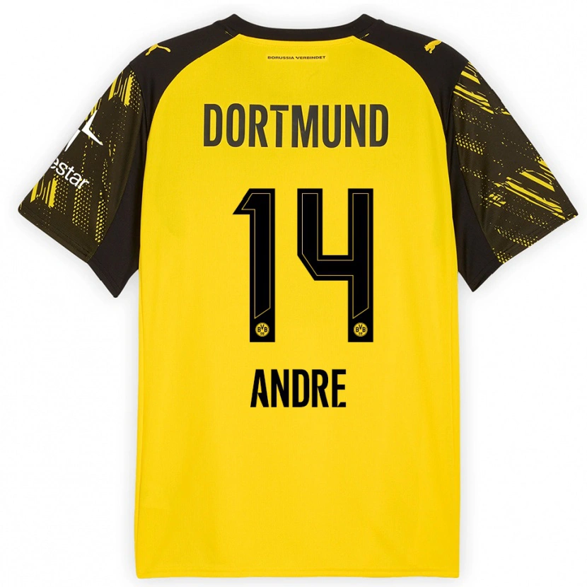 Danxen Mujer Camiseta Fuhr Andre #14 Amarillo Negro 1ª Equipación 2025/26 La Camisa