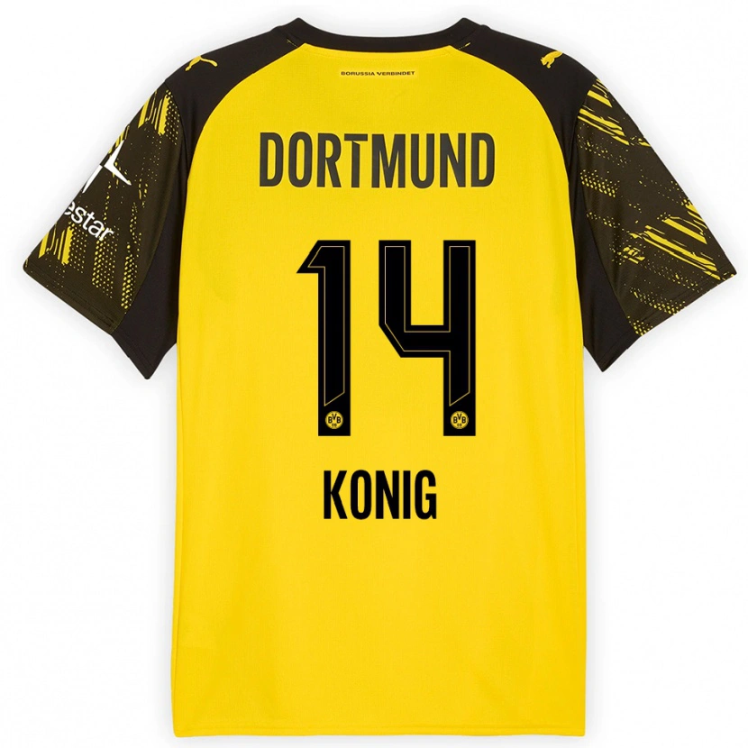 Danxen Mujer Camiseta Raul Konig #14 Amarillo Negro 1ª Equipación 2025/26 La Camisa