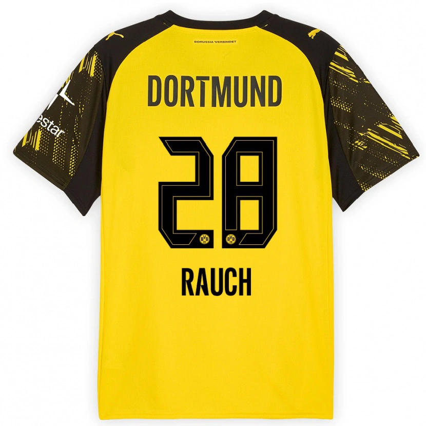 Danxen Mujer Camiseta Julius Fynn Rauch #28 Amarillo Negro 1ª Equipación 2025/26 La Camisa
