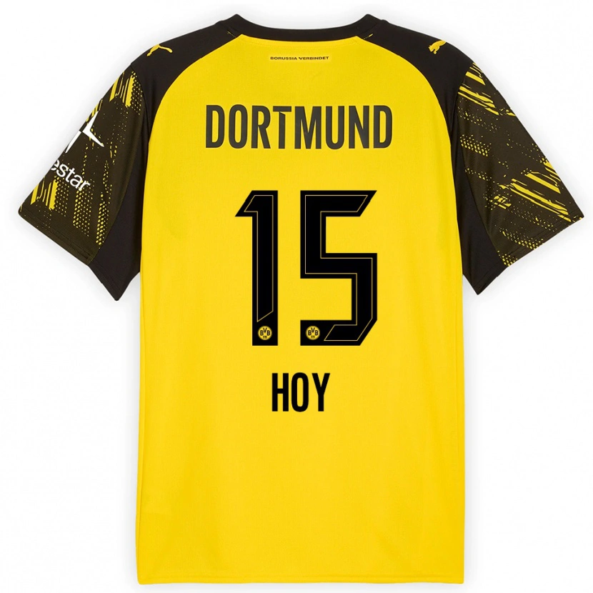 Danxen Mujer Camiseta Justin Hoy #15 Amarillo Negro 1ª Equipación 2025/26 La Camisa