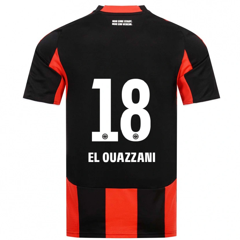 Danxen Mujer Camiseta Nadir El Ouazzani #18 Negro Rojo 1ª Equipación 2025/26 La Camisa