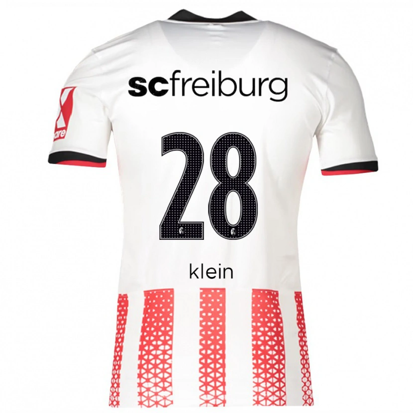Danxen Mujer Camiseta Marius Klein #28 Blanco Rojo 1ª Equipación 2025/26 La Camisa