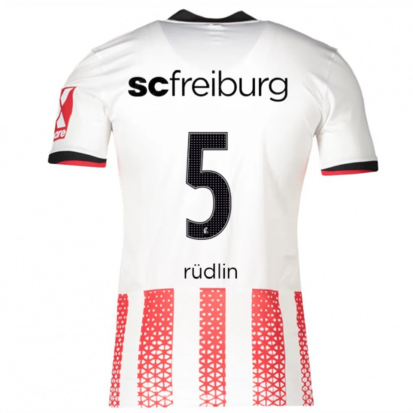 Danxen Mujer Camiseta Fabian Rüdlin #5 Blanco Rojo 1ª Equipación 2025/26 La Camisa