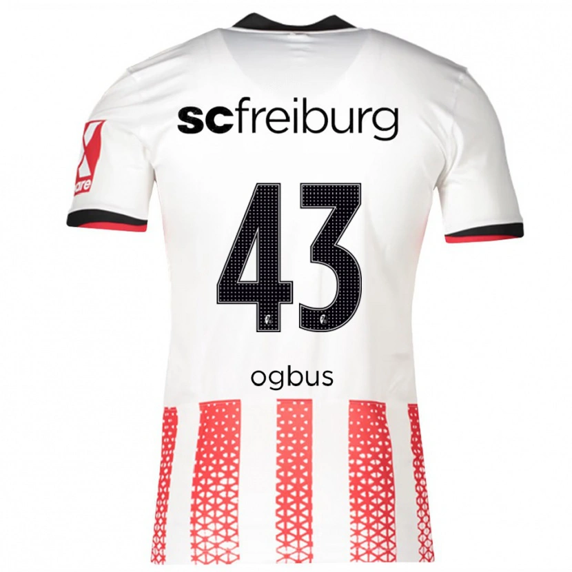 Danxen Mujer Camiseta Bruno Ogbus #43 Blanco Rojo 1ª Equipación 2025/26 La Camisa