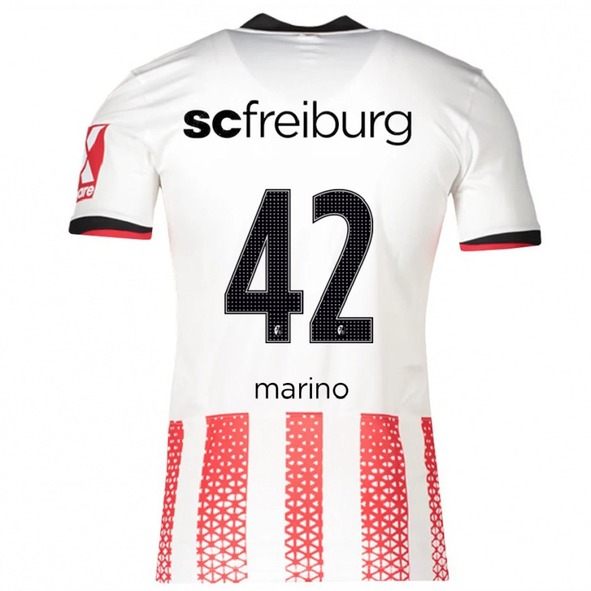 Danxen Mujer Camiseta Luca Marino #42 Blanco Rojo 1ª Equipación 2025/26 La Camisa