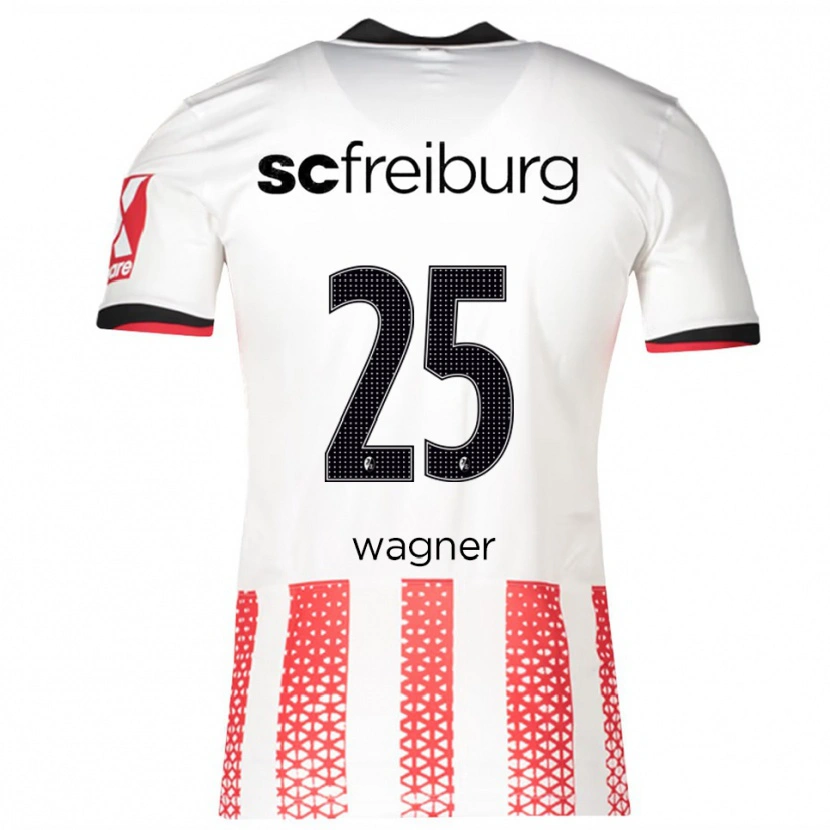 Danxen Mujer Camiseta Noah Wagner #25 Blanco Rojo 1ª Equipación 2025/26 La Camisa