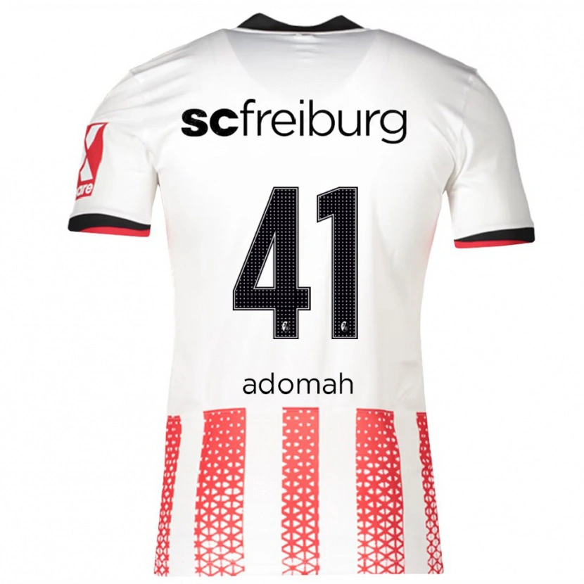 Danxen Mujer Camiseta Bismark Adomah #41 Blanco Rojo 1ª Equipación 2025/26 La Camisa