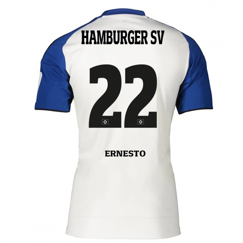 Danxen Mujer Camiseta Jorge Ernesto #22 Blanco Azul 1ª Equipación 2025/26 La Camisa