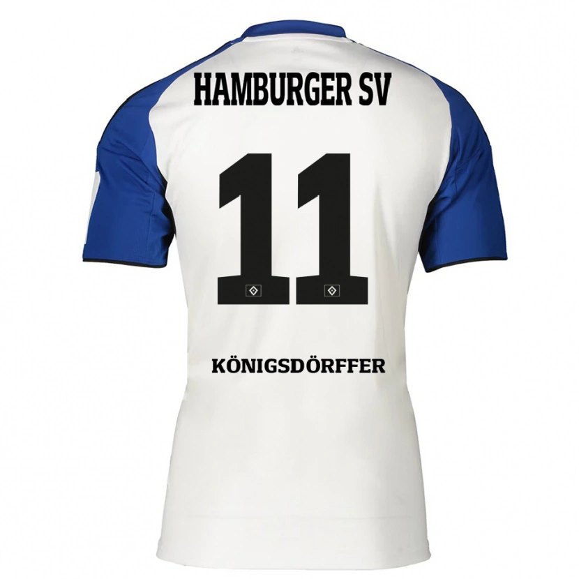 Danxen Mujer Camiseta Ransford Königsdörffer #11 Blanco Azul 1ª Equipación 2025/26 La Camisa