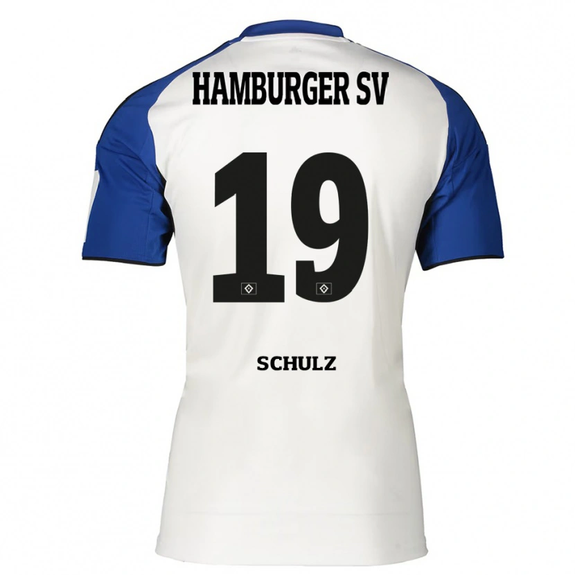 Danxen Mujer Camiseta Victoria Schulz #19 Blanco Azul 1ª Equipación 2025/26 La Camisa