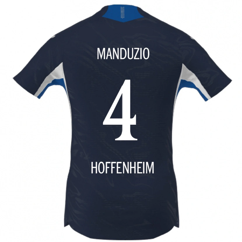 Danxen Mujer Camiseta Mattia Manduzio #4 Marino Blanco 1ª Equipación 2025/26 La Camisa