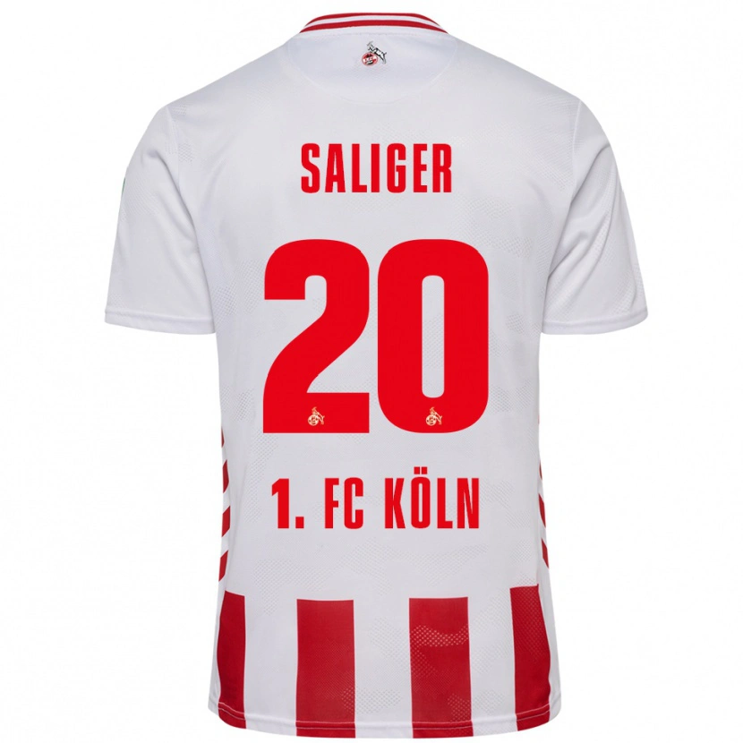 Danxen Mujer Camiseta Jonas Saliger #20 Blanco Rojo 1ª Equipación 2025/26 La Camisa