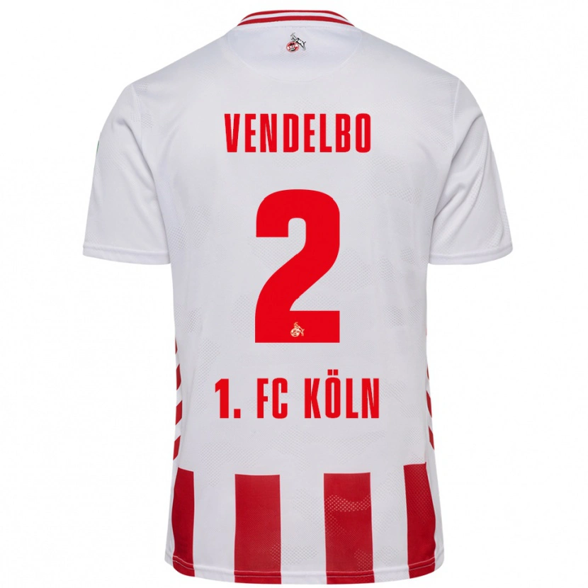 Danxen Mujer Camiseta Sofie Vendelbo #2 Blanco Rojo 1ª Equipación 2025/26 La Camisa