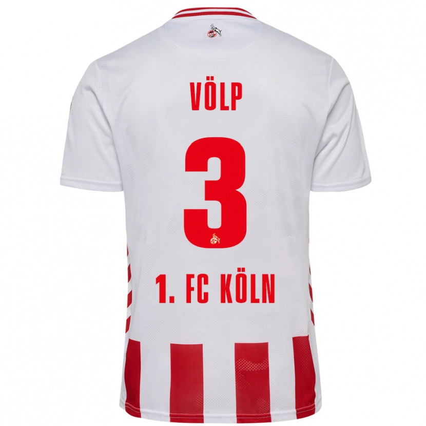 Danxen Mujer Camiseta Lennard Völp #3 Blanco Rojo 1ª Equipación 2025/26 La Camisa