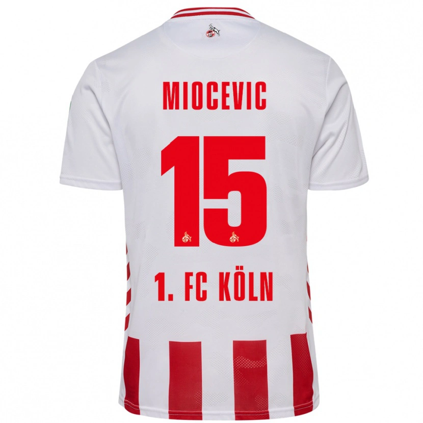 Danxen Mujer Camiseta Gabriel Miocevic #15 Blanco Rojo 1ª Equipación 2025/26 La Camisa