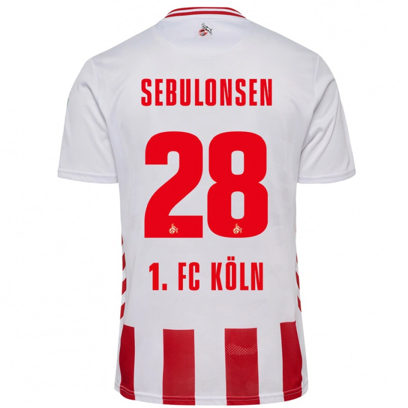 Danxen Mujer Camiseta Sebastian Sebulonsen #28 Blanco Rojo 1ª Equipación 2025/26 La Camisa