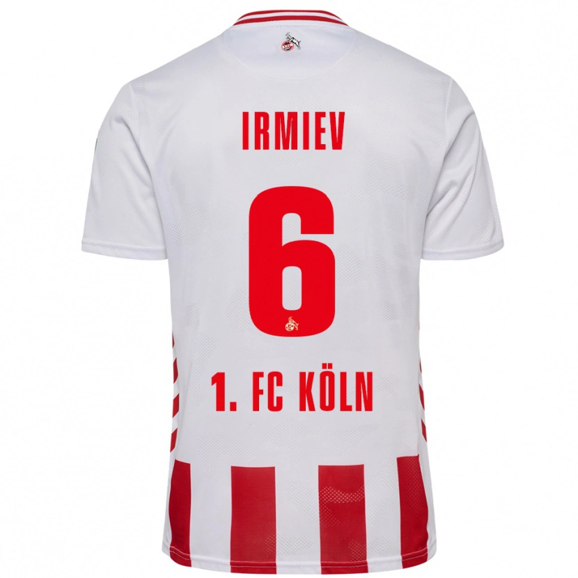 Danxen Mujer Camiseta Kristiyan Irmiev #6 Blanco Rojo 1ª Equipación 2025/26 La Camisa