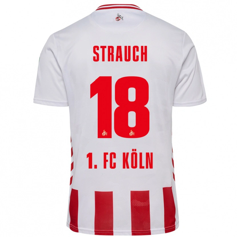 Danxen Mujer Camiseta Georg Strauch #18 Blanco Rojo 1ª Equipación 2025/26 La Camisa