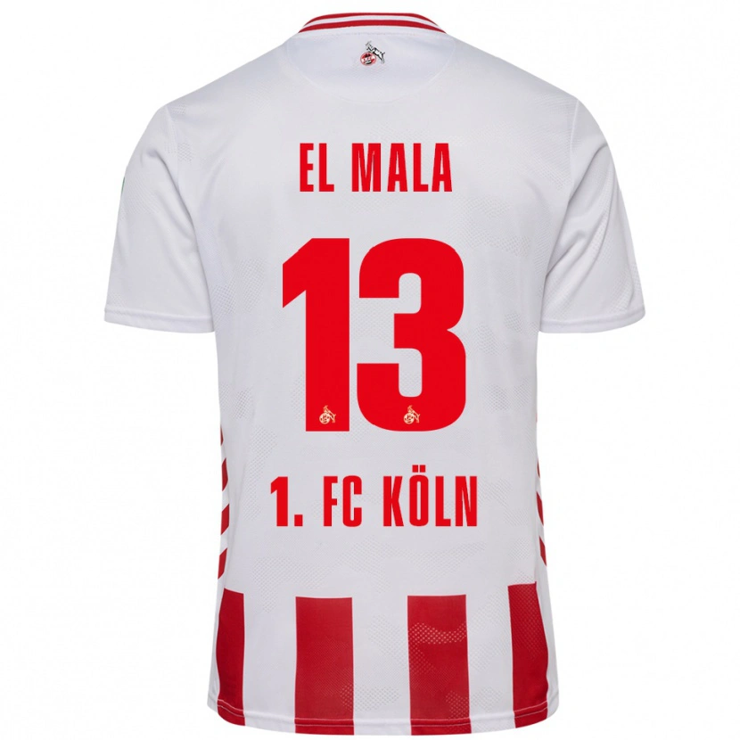 Danxen Mujer Camiseta Said El Mala #13 Blanco Rojo 1ª Equipación 2025/26 La Camisa