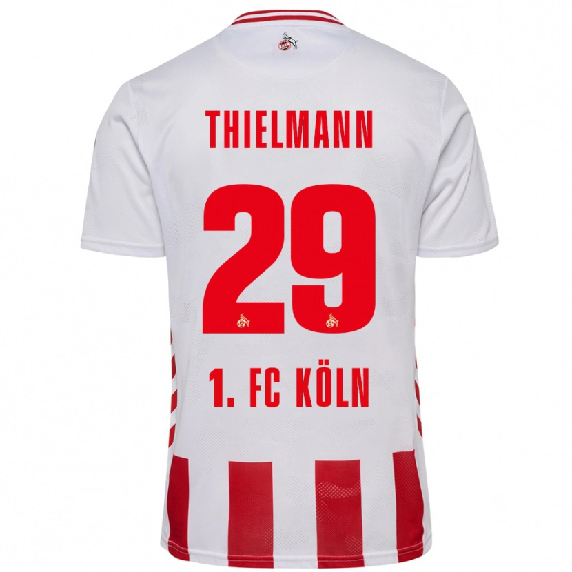 Danxen Mujer Camiseta Jan Thielmann #29 Blanco Rojo 1ª Equipación 2025/26 La Camisa