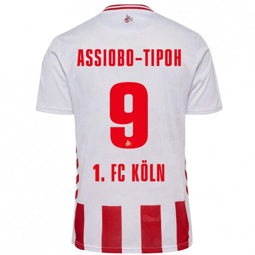 Danxen Mujer Camiseta Elfried Assiobo-Tipoh #9 Blanco Rojo 1ª Equipación 2025/26 La Camisa