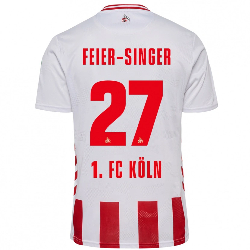 Danxen Mujer Camiseta Laura Feier-Singer #27 Blanco Rojo 1ª Equipación 2025/26 La Camisa