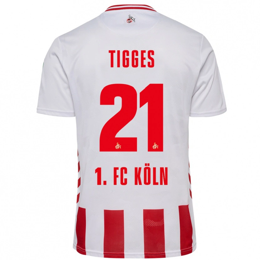 Danxen Mujer Camiseta Steffen Tigges #21 Blanco Rojo 1ª Equipación 2025/26 La Camisa