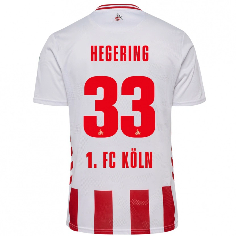 Danxen Mujer Camiseta Marina Hegering #33 Blanco Rojo 1ª Equipación 2025/26 La Camisa