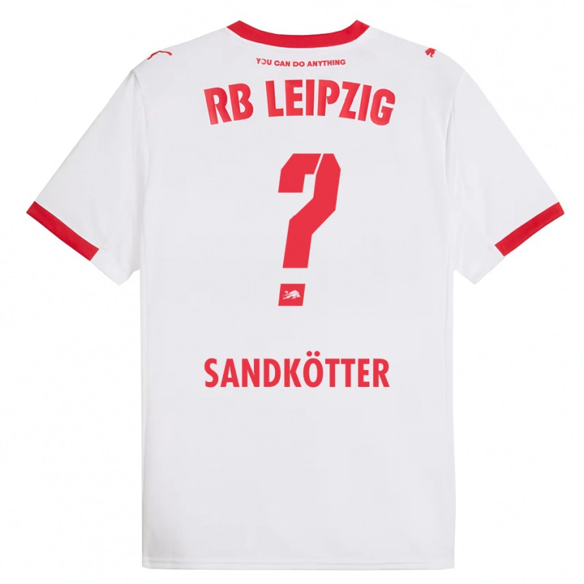 Danxen Mujer Camiseta Constantin Sandkötter #0 Blanco Rojo 1ª Equipación 2025/26 La Camisa