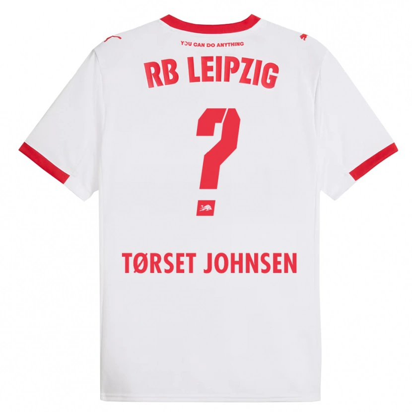 Danxen Mujer Camiseta Patrik Tørset Johnsen #0 Blanco Rojo 1ª Equipación 2025/26 La Camisa