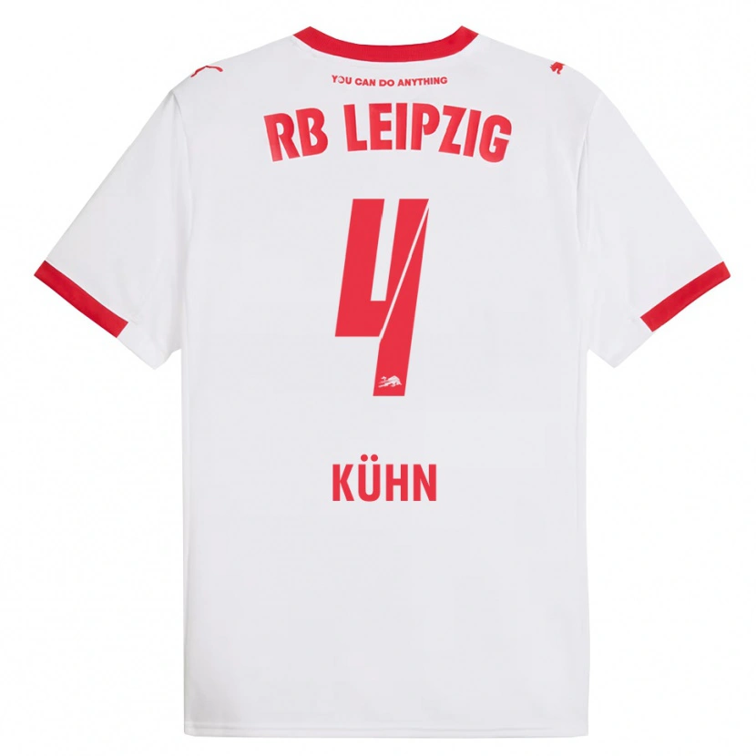 Danxen Mujer Camiseta Janne Kühn #4 Blanco Rojo 1ª Equipación 2025/26 La Camisa